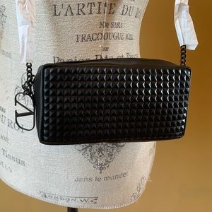 Valentino Fragrance Black Pouch Case Clutch Phone Case Chain Strap V Log…